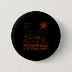 Roswell National Park Ufo Flying Saucer Aliens _1 2 Inch Round Button