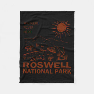 Roswell National Park Ufo Flying Saucer Aliens _1 Fleece Blanket