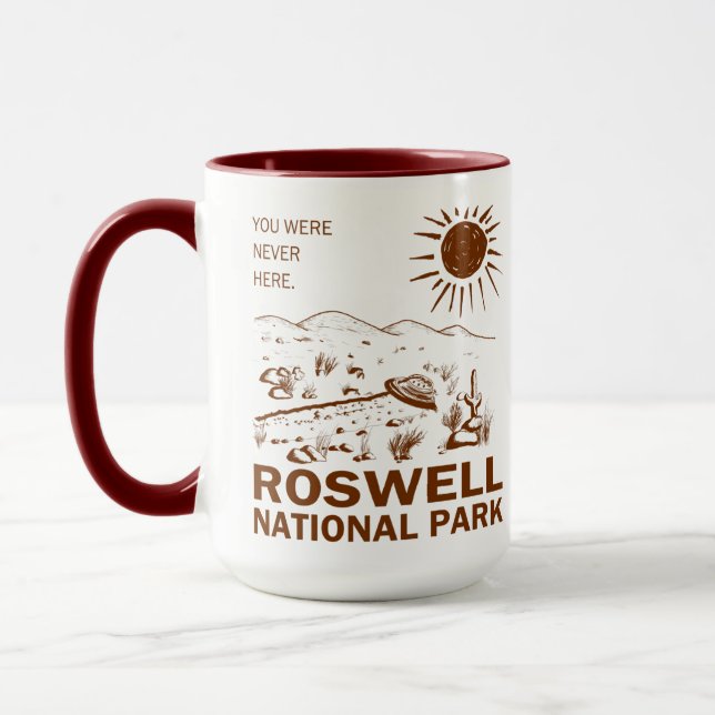 Roswell National Park UFO Flying Saucer Aliens T-S Mug (Left)