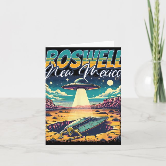 Roswell New Mexico 1947 Alien Abduction Ufo Crash  Card (Front)