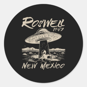 Roswell New Mexico 1947 Alien Abduction Ufo Crash Classic Round Sticker