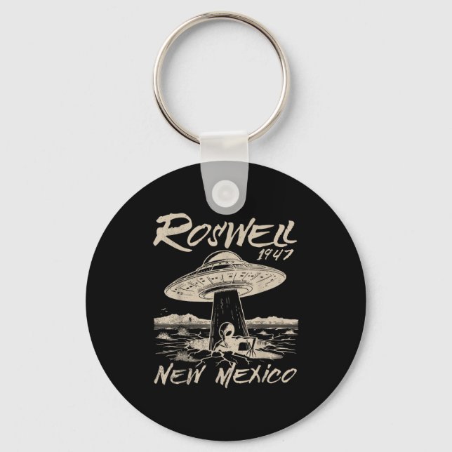 Roswell New Mexico 1947 Alien Abduction Ufo Crash  Keychain (Front)