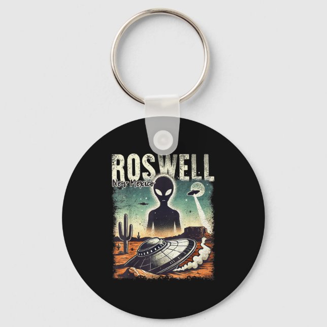 Roswell New Mexico 1947 Alien Abduction Ufo Crash  Keychain (Front)