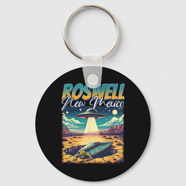 Roswell New Mexico 1947 Alien Abduction Ufo Crash  Keychain (Front)