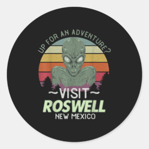 Roswell New Mexico Alien Head Funny Souvenir Quote Classic Round Sticker