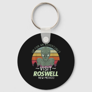 Roswell New Mexico Alien Head Funny Souvenir Quote Keychain