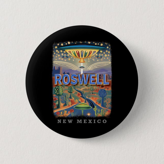 Roswell New Mexico Nm Extraterrestrial Encounter S 2 Inch Round Button (Front)