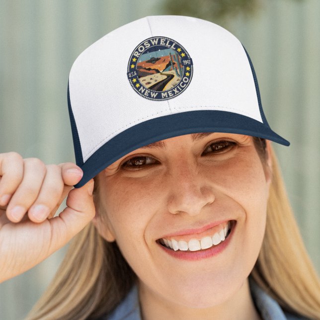 Roswell New Mexico Vintage UFO Landscape Trucker Hat (Creator Uploaded)