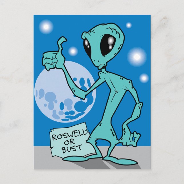 Roswell Or Bust Postcard (Front)