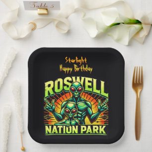 Roswell’s Alien Encounter Park Awaits! Paper Plate
