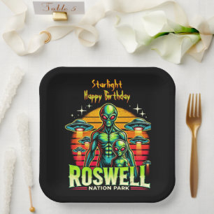Roswell’s Alien Oasis Awaits You! Paper Plate