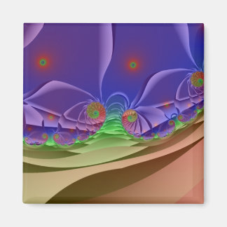 Roswellian Landscape | Rainbow Fractal Art Magnet