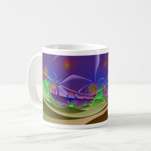 Roswellian Landscape   Rainbow Fractal Art Wrap Coffee Mug