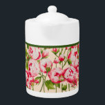 Rosy Abundance on a Teapot<br><div class="desc">The design on this product is based on a painting by me of a bouquet of Roses. It has many Roses and buds that are in different stages of evolution. Like all flowers, they do not last for too long, but with this product you can savour their beauty through out...</div>
