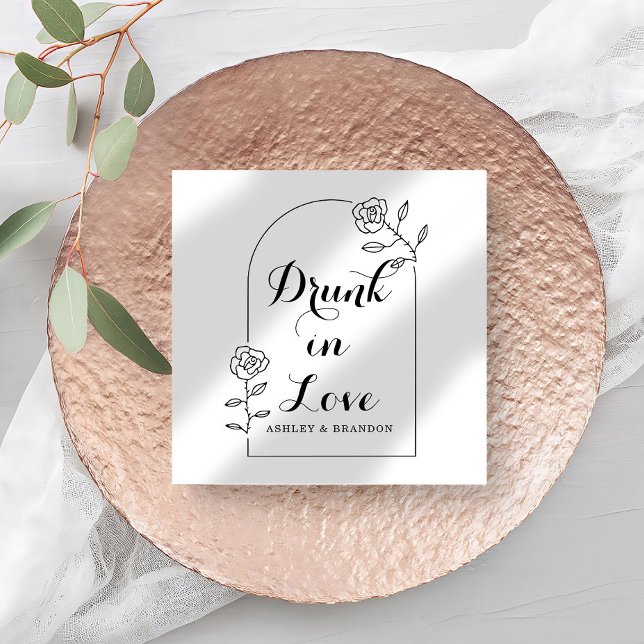 Rosy Arch Minimal Wedding Napkins (Creator Uploaded)