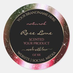 Rosy Blush Sparkle Glitter Frame Product Label