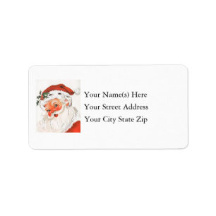 Rosy Cheeked Santa Vintage Address Label