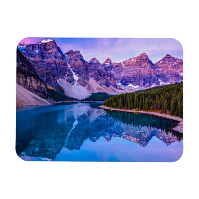 Rosy Clouds Before Sunrise at Moraine Lake Magnet (Horizontal)