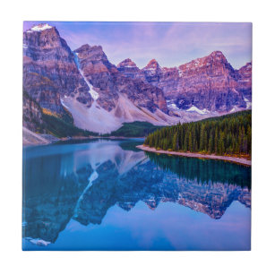 Rosy Clouds Before Sunrise at Moraine Lake Tile