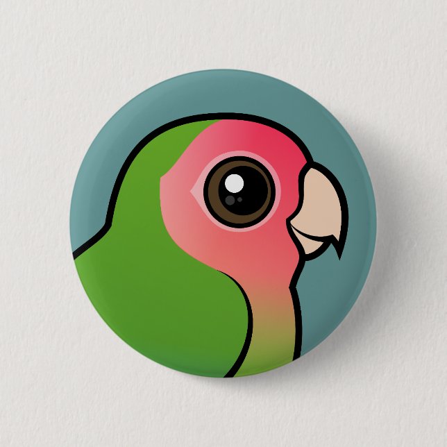 Rosy-faced Lovebird 2 Inch Round Button (Front)