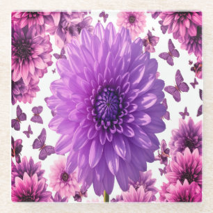 Rosy Floral Coaster Pink Flower Drink Mat