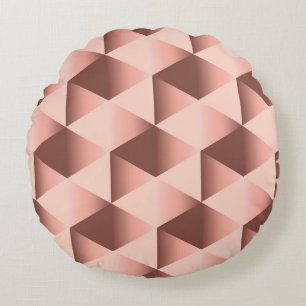 Rosy geometry: pale abstract motif. round pillow