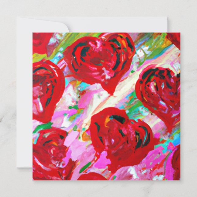 Rosy Hearts Holiday Card (Front)