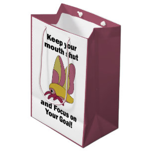 Rosy Maple Moth Keeping Mouth Shut Focus On Goals Medium Gift Bag