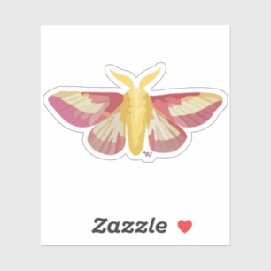 Rosy Maple Moth Sticker
