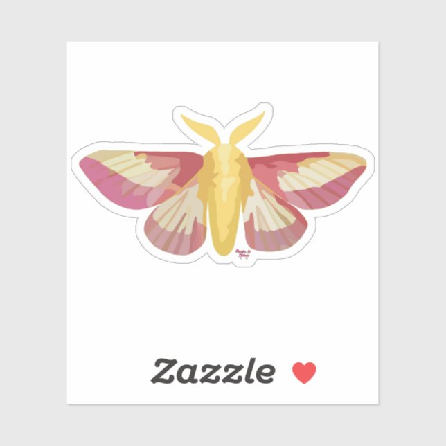 Rosy Maple Moth Sticker (Sheet)