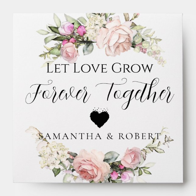 Rosy Minimal Wedding Bridal Favour Seeds Envelope (Front)