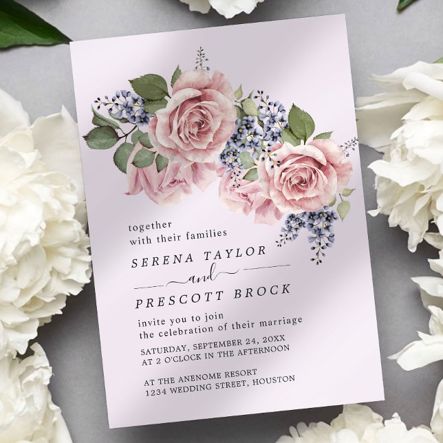 Rosy Minimal Wedding Invitation (Creator Uploaded)
