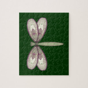 Rosy Nouveau Dragonfly Jigsaw Puzzle