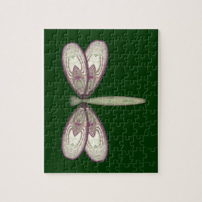 Rosy Nouveau Dragonfly Jigsaw Puzzle (Vertical)