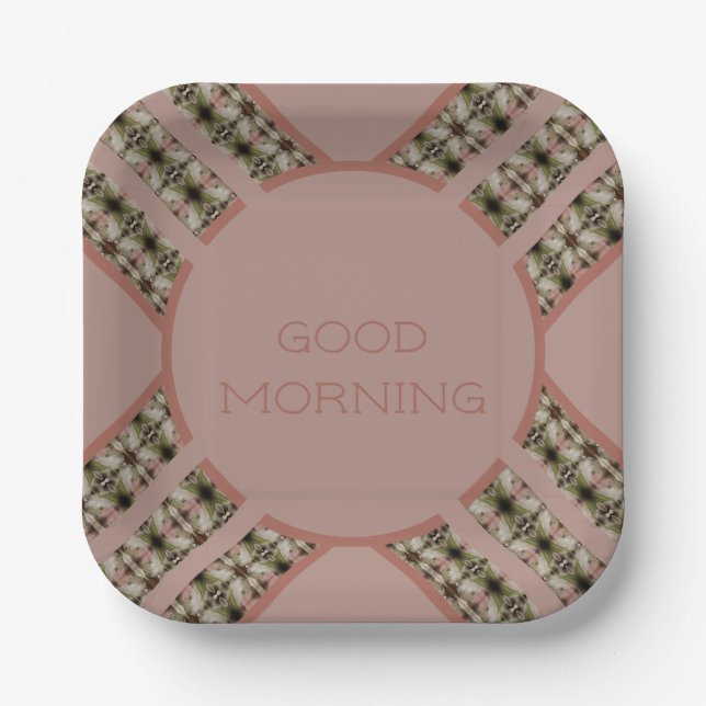 Rosy Pink Patterned Paper Plate (Front)
