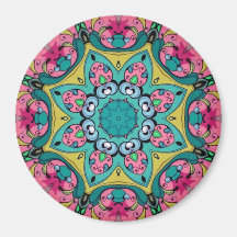 Rosy Reflections  Mandala Magnet