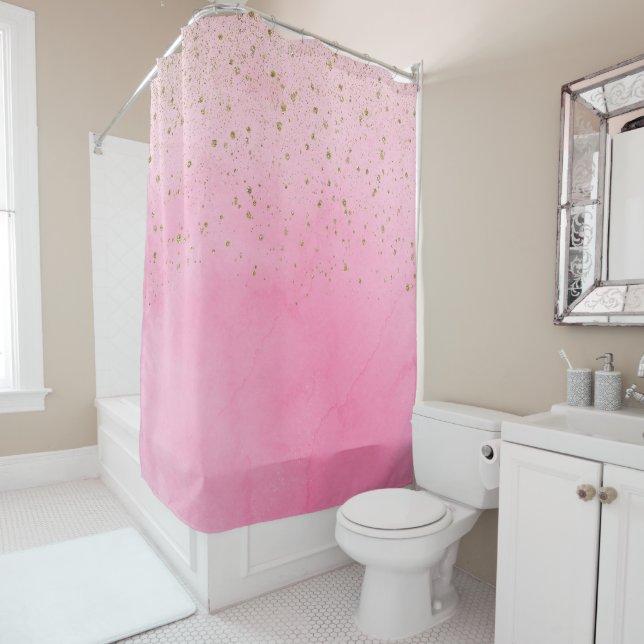 Rosy Rose Pink & Gold Glitter Glam Sparkly Chic (In Situ)