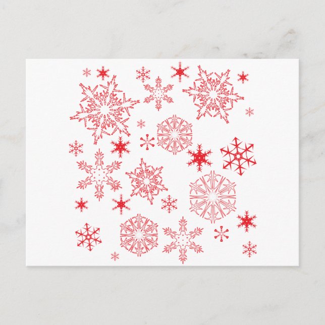 Rosy Snowflakes Postcard (Front)