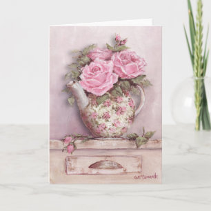 Rosy Tea Pot Card