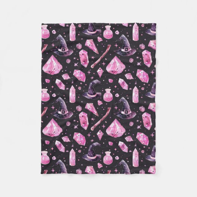 Rosy Witch Fleece Blanket (Front)