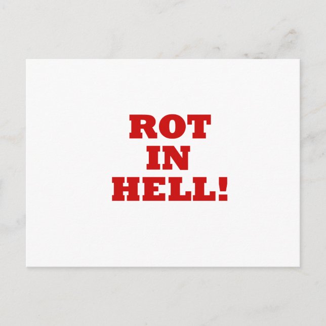 Rot In Hell Postcard (Front)