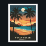 Rotan Beach Honduras  Retro Travel Postcard<br><div class="desc">Rotan Beach Honduras  Retro Travel</div>