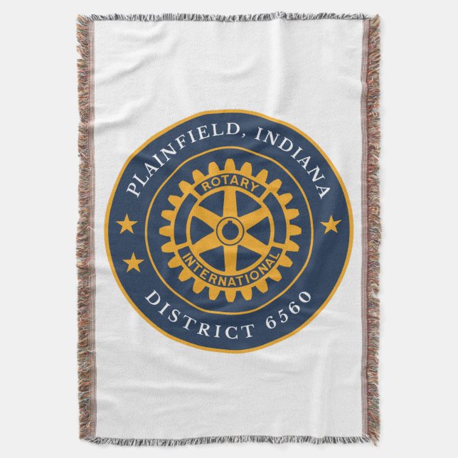 Rotary Club of Plainfield Throw Blanket (Front Vertical)
