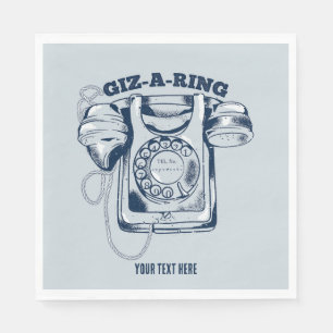 Rotary dial telephone Blue Napkin