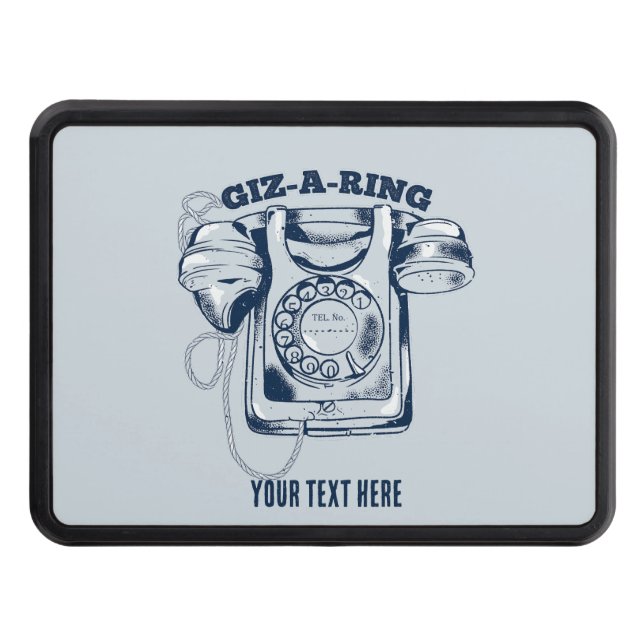 Rotary dial telephone Blue Trailer Hitch Cover (Front)