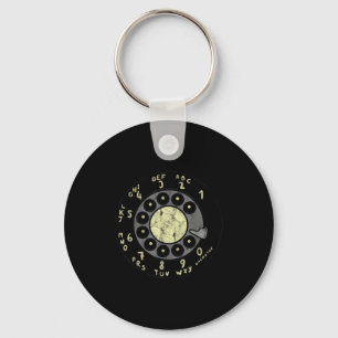 Rotary Dial Vintage Old Phones Numbers  Keychain