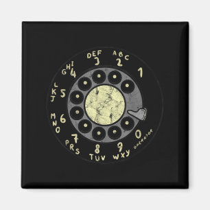 Rotary Dial Vintage Old Phones Numbers  Magnet