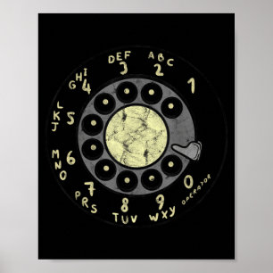 Rotary Dial Vintage Old Phones Numbers  Poster