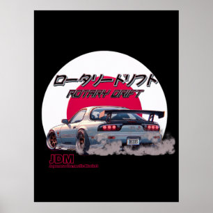 Rotary Drift RX-7 - Japanese Street Legend Poster