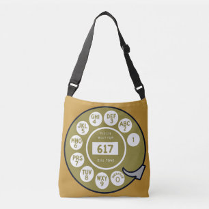 Rotary Phone Dial Design Crossbody Bag